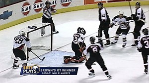 "A mad dash down the ice..." This goal from Curtis Brown to beat the Flyers is unforgettable. Rick Jeanneret on the call. #HockeyIsComing #TBT | Buffalo Sabres
