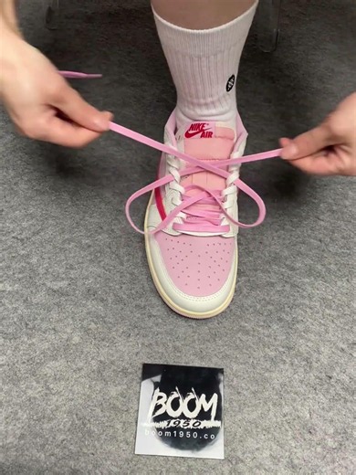 Sneaker lace tutorial.Jordan 1 Retro Low OG SP Travis Scott tropical pink#sneakers #sneakerhead