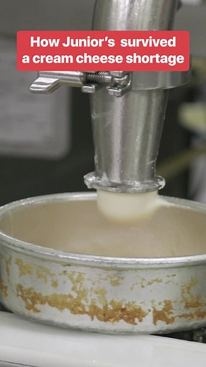 The cost of making cheesecake has doubled, making it harder for businesses like Junior's to operate. #cheesecake #creamcheese #foodshortage | Insider Food