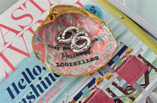 Coastal Wifi Password Shell Dish – Personalized Guest Room Catchall - Etsy