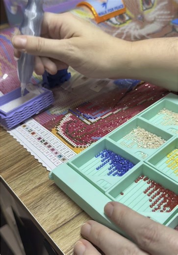 The Wonder Tray is great for small color blocking or confetti areas! You can use it for a total of 7 colors. I just line up the colors and it’s easy to keep track. 🛍️ Get yours today at https://www.bellaartdenicole.com/products/wonder-tray-for-diamond-painting-with-removable-mini-trays-and-lid #diamondpaintingaddict #diamondart #fyp #diamondpaintingfyp #diamondpaintingkit #diamondartclub #diamondpaintingaccessories #diamondpaintingtray