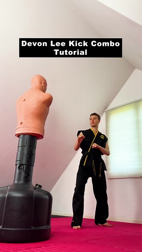 Devon Lee Kick Combo Tutorial #taekwondo #karate #martialarts #cobrakai #Devonlee | Liam Gutmacher TKD