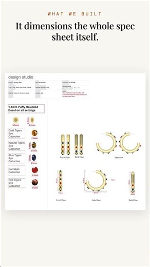 Spec Sheets that Build Themselves #ai #automation #jewelry #manufacturing #productdesign