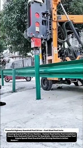 Powerful Highway Guardrail Post Driver – Fast Steel Post Installation Machine!