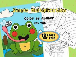 Multiplication Color by Number Worksheets: Simple Math 1-12 (PDF Download) - Etsy UK