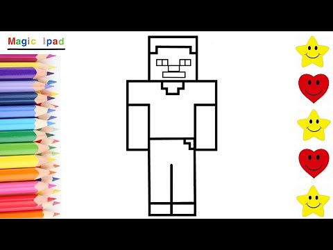 Dibujar a STEVE MINECRAFT | dibujos MAGIC IPAD ART 💓⭐ How to draw STEVE MINECRAFT | drawings