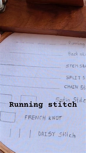 running stitch beginner #runningstitch #ministitchworld #embroideryforbeginners #beginnerfriendly