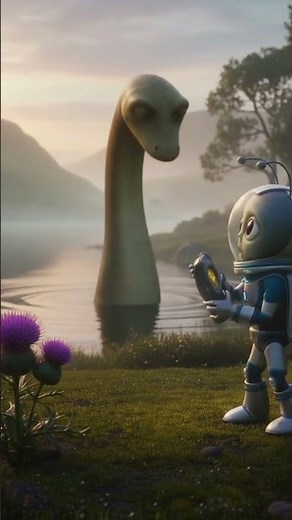 Nessie meet alien 👽🛸 #trending #funny #trendingshorts #anime #cartoon #animation