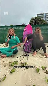 Aussie surfers as a cyclone approaches | ABC NEWS
