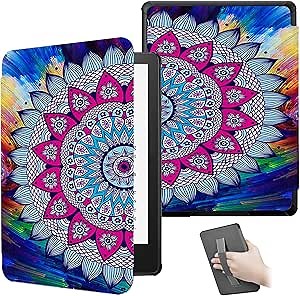 Case for 7'' Kindle Paperwhite 12th Generation and Kindle Colorsoft Signature Edition 2024 Released - Lightweight Durable Premium PU Leather New Cover with Hand Strap, Auto Wake/Sleep