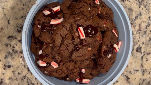 Everything you need to make chocolate peppermint cookies, perfect treat for Christmas
