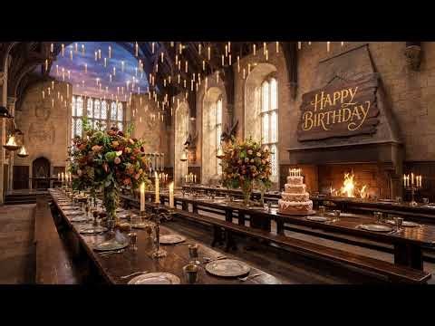 Happy Birthday at Hogwarts | Harry Potter Great Hall Music & Magical Ambience