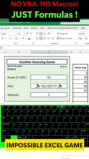 IMPOSSIBLE EXCEL GAME 🎯🎮