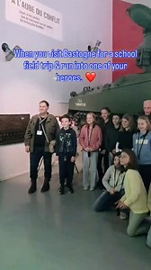 When you visit Bastogne for a school field trip & run into one of your heroes. ❤️ #Bastogne #TrueHeroes #LivingHistory #WWIIVeterans #HonoringHeroes #NeverForget #MomentsThatMatter #HeroesAmongUs #HistoryComesAlive #BattleOfTheBulge #GenerationsRemember #Inspiration #FreedomIsNotFree #LegacyOfService #MilitaryHistory #WalkAmongHeroes | Walk Among Heroes