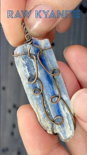 Raw Blue Kyanite Pendant | Wire Wrapped Crystal Necklace for Calm & Balance