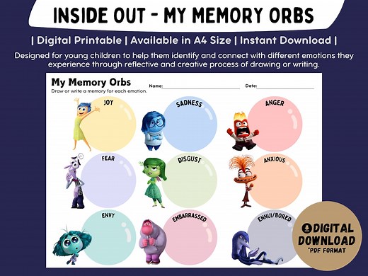 Inside Out 2 Worksheet: My Memory Orbs Activity (digital Printable) - Etsy