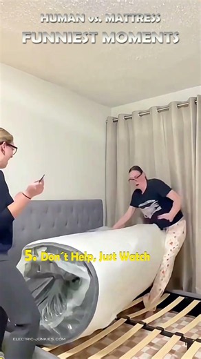 Human vs. Compressed Mattress... Who Won? 😂💥 #shorts