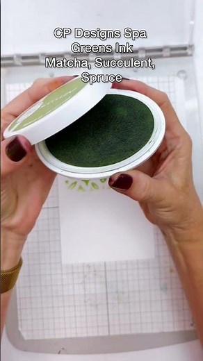 Ink blending on stamps with Matcha, Succulent, and Spruce Inks #catherinepoolerdesigns #asmrcrafts