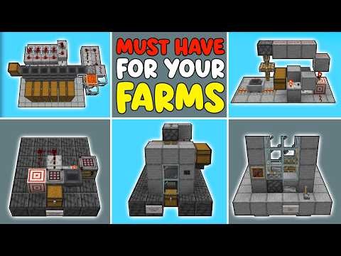 13 MUST HAVE Redstone Builds For Farms In Minecraft Bedrock