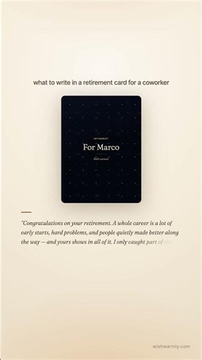 What to write in a retirement card for a coworker