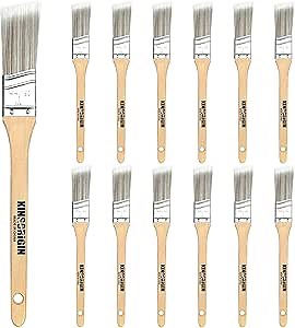 King Origin 1 Inch Angled Paint Brushes - 12 Pcs, Small Paint Brush Set with Ultra-Dense Soft Bristles for Trim & Detail Work - Edge Painting Tool