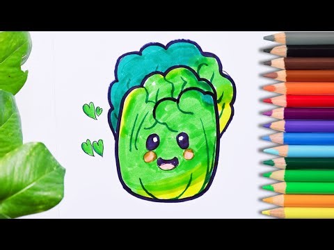 How to draw vegetables || Cabbage drawing #howtodrawcabbage