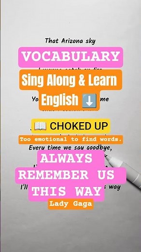 Lady Gaga – "Always Remember Us This Way" | Learn English with Music