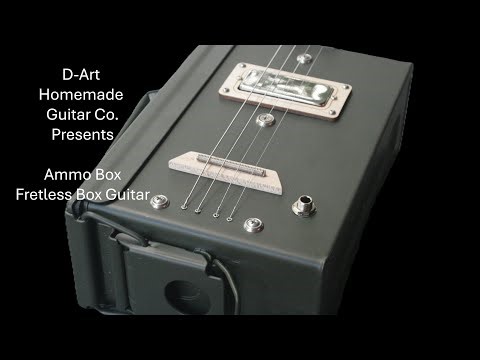Ammo Can Fretless/Slide Electric Cigar Box Guitar by D-Art Homemade Guitar Co.