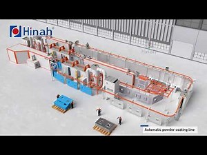 Fully automatic powder coating line with cyclone powder coating booth and curing oven