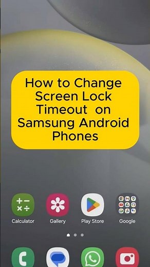How to change Screen Lock Timeout on Samsung Android Phones#tech #shorts #screentime