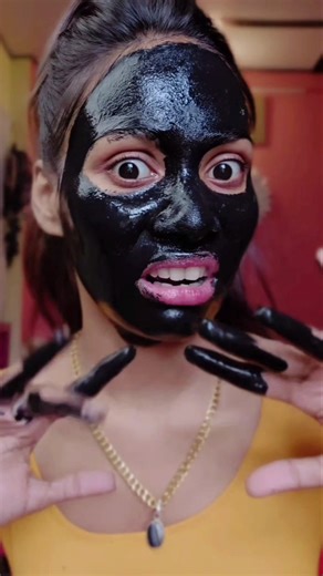 charcoal peel off mask makeup challenge/viral funny makeup hack