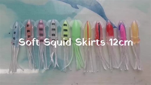 Newbility Wholesale 12cm 10g Soft Plastic Octopus Skirts Glowing Luminous Squid Fishing Lures