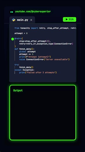 Python Retry Logic Made Easy #coding #python #learnpython