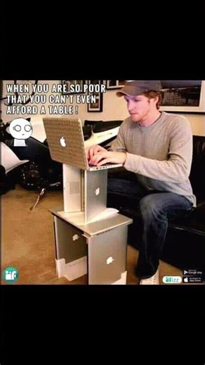 POV: When you’re too broke for a table so you build one 😂 #TechMeme