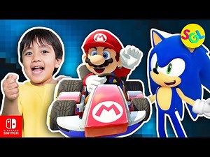RYAN, MARIO, or SONIC? Nintendo Switch Racing Games | Race with Ryan + More | Smiles Giggles Laughs