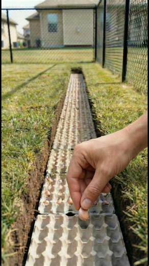 🧄🌱 Egg-Carton Garlic Trench: Fast, Perfectly Spaced Planting Want straight, evenly spaced garlic rows without measuring every hole? Try this simple garden hack! ✨ Dig a long, shallow trench where you want your garlic row. Lay cardboard egg cartons inside, place one garlic clove in each cup (pointy end up 🔺), then cover with soil and water 💧. As the garlic grows, the carton naturally breaks down into the soil ♻️ ✔️ Perfect spacing automatically 📏❌ ✔️ Keeps cloves from shifting 🌬️ ✔️ Light w