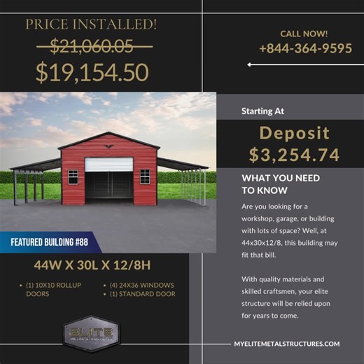 61K views · 957 reactions | This 44x30x12/8 Custom Metal Building...