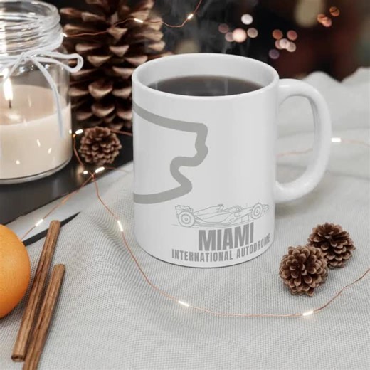 Miami F1 Track Mug | Circuit Layout Ceramic Coffee Cup - Etsy