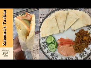 Shawarma Recipe step by step| easy home shawarma by Zaeema’s Tarkaa | street style shawarma recipe