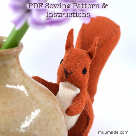 Felt Squirrel Sewing Pattern: Forest Animal Toy, DIY Home Decor (PDF Tutorial in English) - Etsy