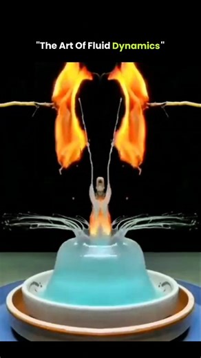 explainiosity | The post shares a slow-motion experimental video showing a central wick igniting alcohol fuel floating on dyed water inside a circular... | Instagram