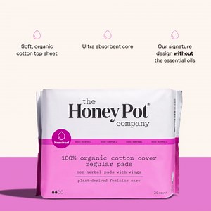 The Honey Pot Company - Cotton Comfort - Regular Pads for Women