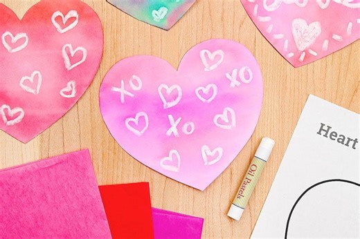 Tissue Paper Valentines | Bleeding Tissue Paper Valentine's Craft