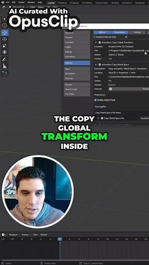 Blender's New Feature Copy Global Transform For Easy Animation! #animation #drawingchallenges