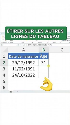 Calculer l'âge sur Excel
