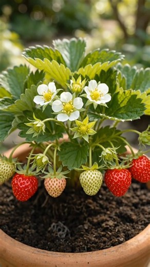 Alpine Strawberry Growing From Seed to Fruit 🍓🌱 | Amazing Timelapse#shortsfeed #shorts #viral