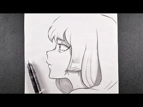anime drawing || how to draw crying anime girl in few steps