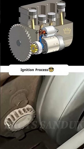 🚗 Ignition Process Explained in 4 Secs | Engine Starter Motor Working Animation 🔧🔥