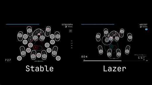 Stable 和 Lazer对Nhelv谱面的区别