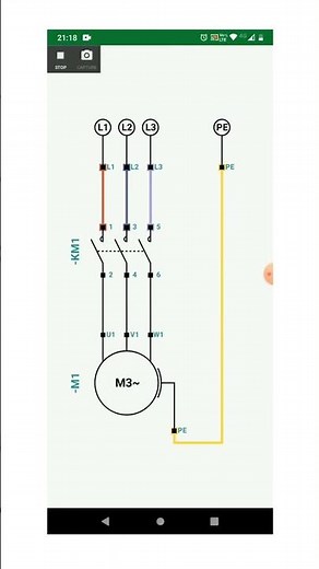 Simurelay. Contactor trifásico